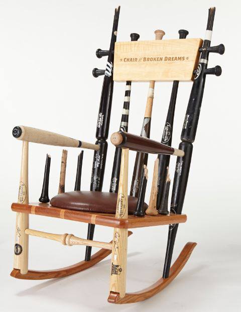 Rocking Chair Made Of Baseball Bats